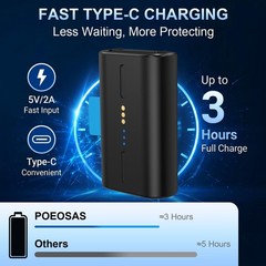 2-Pack 8000mAh Rechargeable Batteries with USB-C for Outdoor Security Cameras