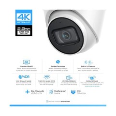 Amcrest UltraHD 4K (8MP) Outdoor Security IP Turret PoE Camera, 3840×2160, 98…