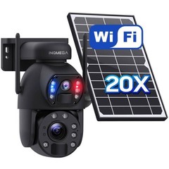 [20X Optical Zoom] 6MP Solar Security Camera with Dual-Screen,Solar Camera Wi…