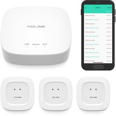 YoLink Smart Home Starter Kit Hub & 3Pack Water Leak Sensor 1, LoRa Up to 1/4…