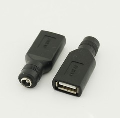 10 USB 2.0 A Female To 5.5mm x 2.1mm Female 5V DC Power Supply Adapter Connector
