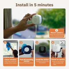 2K Window Camera, 2.4GHz & 5GHz WiFi6 Indoor Cameras for Home Security Outdoor