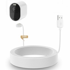 HOLACA 20ft/6m Outdoor Charging Cable for Arlo Pro 4,Pro 3 2K Spolight Camera