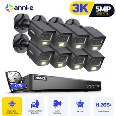 ANNKE 8CH DVR 5MP 4K Video Security Camera System Color Night Vision AI Detect