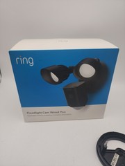 Ring 5AT3T2 Floodlight Cam Wired Plus Outdoor 1080p HD Security Camera Working!