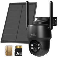 ANRAN 4G LTE Cellular Security Camera with SIM Card Solar Powered 3MP PTZ Camera