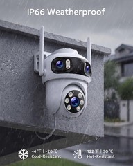 Triple Lens Wireless Security Camera System 4 Cam 12 View 24/7 Record Auto-Track