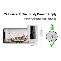 20ft Long Charge Cable Compatible with Indoor Cam2nd Gen, NOT for 1st Generat…