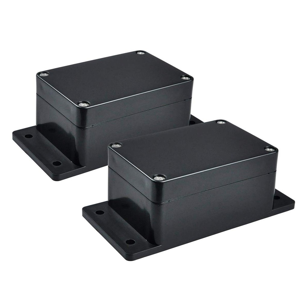 2 Pack IP65 Electronic Project Box Plastic ABS 3.95 x 2.7 x 2, Black