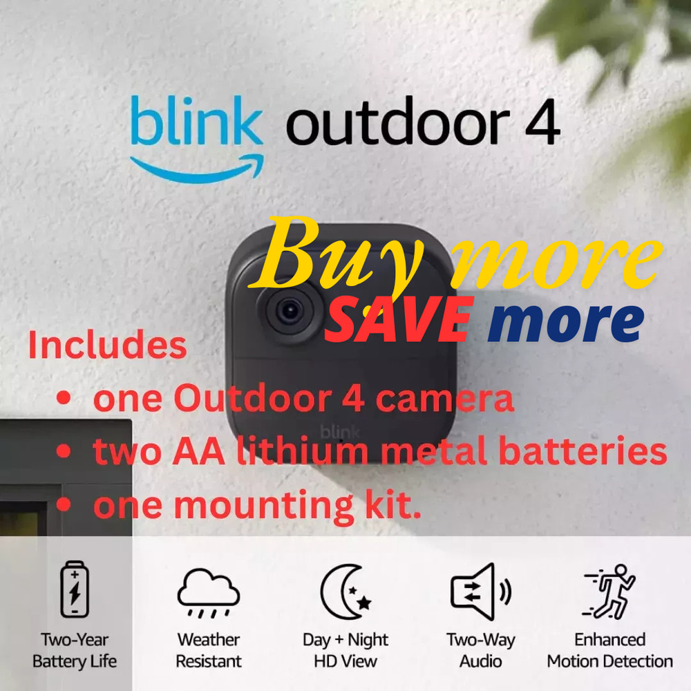 Blink Outdoor 4th Gen HD WiFi Security Add On Camera 2023 Sync Module Required