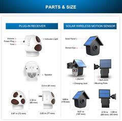 Solar Driveway Alarm Motion Sensor 1/2 Mile Range Wireless Outdoor Alert System