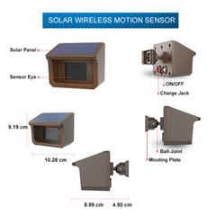 HTZSAFE 1/2 Mile Solar Driveway Alarm System 1 Receiver + 1 Sensor