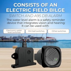 SEAFLO High Water Level Alarm System for Bilge – 12V, 95dB, Solid State Switch