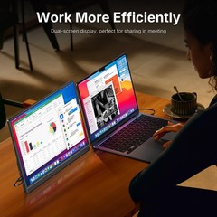 Wgk 15.6 Inch Portable Monitor 1080P Fhd Travel Display Hdmi/Usb-C Compatible