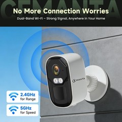 2.5K 4MP Security Camera Wireless Outdoor, Free Cloud Storage, 2.4G/5Ghz WiFi…