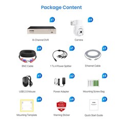 ZOSI 8CH 2-Way Audio 3MP Wireless Solar Battery Security Outdoor Camera System
