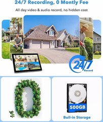 Wireless WiFi Security Camera System Outdoor with Wide Angle Dual Lens for Home