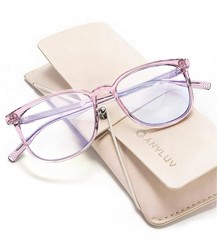ANYLUV Blue Light Glasses for Woman Men, Womens Medium, Clear/Pink