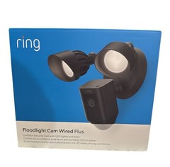 Ring Floodlight Cam Wired Plus Black 1080p Security Camera 1080p HD Video New ✅