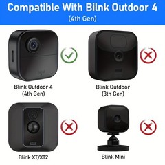 Silicone Case Cover for Blink Outdoor 4 Gen- Weatherproof Protective Skin Black