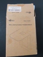 WALI Wall Outlet Shelf Power Perch OLS002 White Single Outlet Standard Open Box