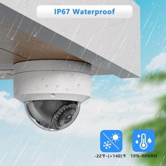 6MP PoE IP Vandal Dome Camera IR Mode Outdoor/Indoor Metal Housing 2.8mm