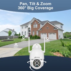 Refurbished 5MP Outdoor Security Camera Wireless PTZ Color Night Vision AI Human