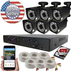 Sikker 8 Channel 2K 1440P 4 megapixel DVR 6 pcs Security Camera System 4TB HDD