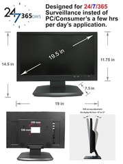 1PV 19.5″ 5MP Super HD 16:9 Professional Security Monitor, 1 HDMI, BNC
