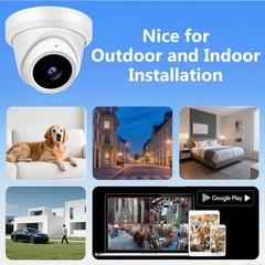 4MP PoE IP IR Night Vision Turret Camera Outdoor/Indoor Metal Housing 2.8mm