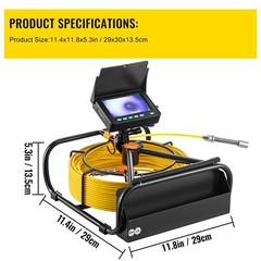 8500mAh Battery 14H Pipe Camera IP68 Waterproof 4.3in Screen