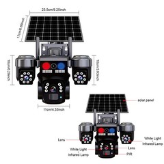 Solar Battery Powered Wireless WiFi Outdoor Pan/Tilt Home Security Camera CCTV