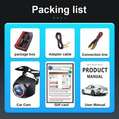 GcPaSr AHD 1920x1080P Car Rear View Camera 200° Fisheye Golden Lens Full HD Nigh