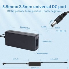12V 5A Power Supply Adapter, 60W, AC 100-240V to DC 12V