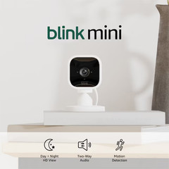 2 Pack Blink Mini Indoor Plug-In HD Smart Security Camera 1080p HD Video White