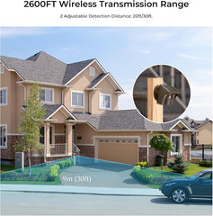 Solar Wireless Driveway Alarm System (1/2 Mile Range, 1 Receiver & 2