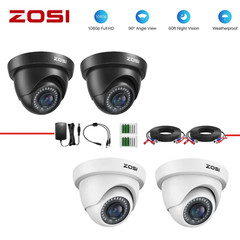 ZOSI 2 Pack 1080p Security Dome Camera 80ft Night Vision IP66 24/7 Recording