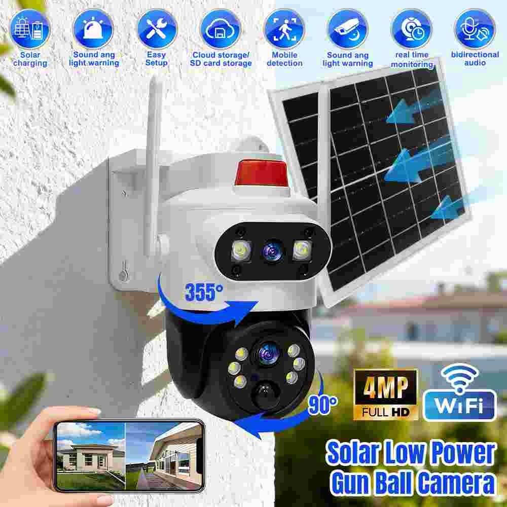 Dual Lens 1080P WiFi IP Camera Wireless Outdoor CCTV PTZ Home Security IR Camera