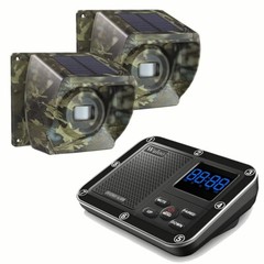 Wuloo 1800feet Solar Driveway Alarms Wireless Outdoor Waterproof Motion Sensors
