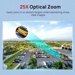 Vikylin 4K 8MP 25X Zoom PoE Security Camera PTZ Auto Tracking Outdoor 2Way Audio