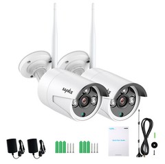 SANNCE 2x Wireless 3MP Outdoor Security IP Camera Two Way Audio for N48WHE NVR