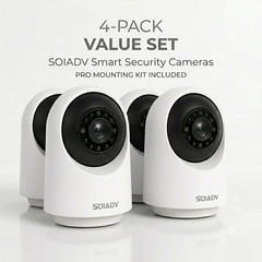 SOIADV WiFi Security Camera Indoor 360° AI Movement Detection Cloud/SD 4PACK
