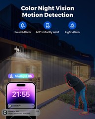 CAMCAMP 2K Wireless Solar Security Camera for Solar Power Security Camera System