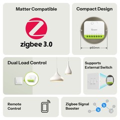 SONOFF MINI DUO 2-Gang Zigbee Smart Switch Module Dual-Load Intelligent Control