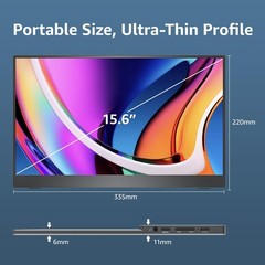 Cocopar Portable Monitor 15.6 Inch 1080P Fhd 60Hz 85 Srgb Travel Monitor
