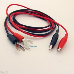 1pair Alligator Clip to 1/4″ 6mm Fork U-Type Spade Lug Test Probe Cable Leads