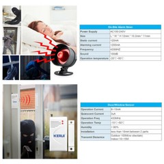 KERUI Alarm Home Security System Door Sensor Garage Detect Anti-theft Loud Siren