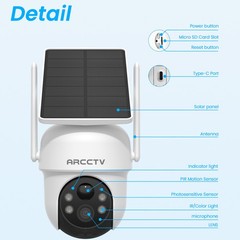 ANRAN Solar Security Cameras Outdoor Wireless 4 Cam-Kits 3MP Color Night Vision