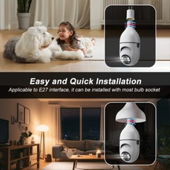 8PCS Light Bulb Security Camera 5MP WIFI 360° Color Wireless IR Motion Audio