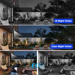 Solar Battery Powered Wireless WiFi Outdoor Pan/Tilt Home Security Camera System